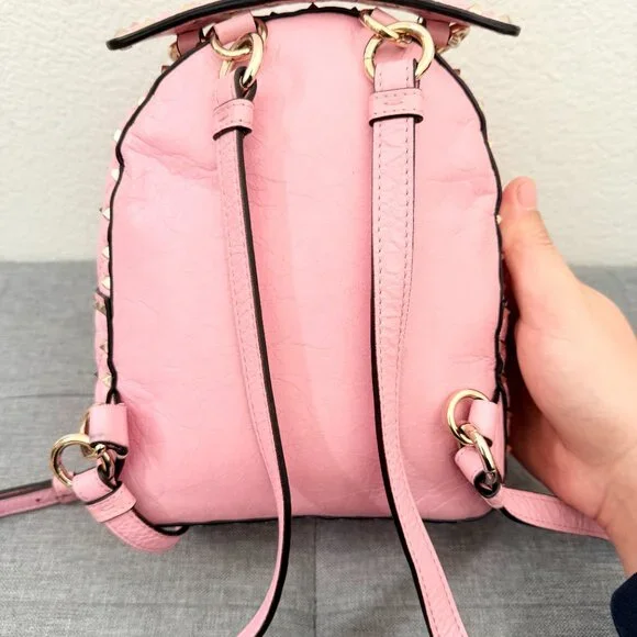 Authentic Valentino Pink Rockstud Mini Backpack Bag - Picture 5 of 12